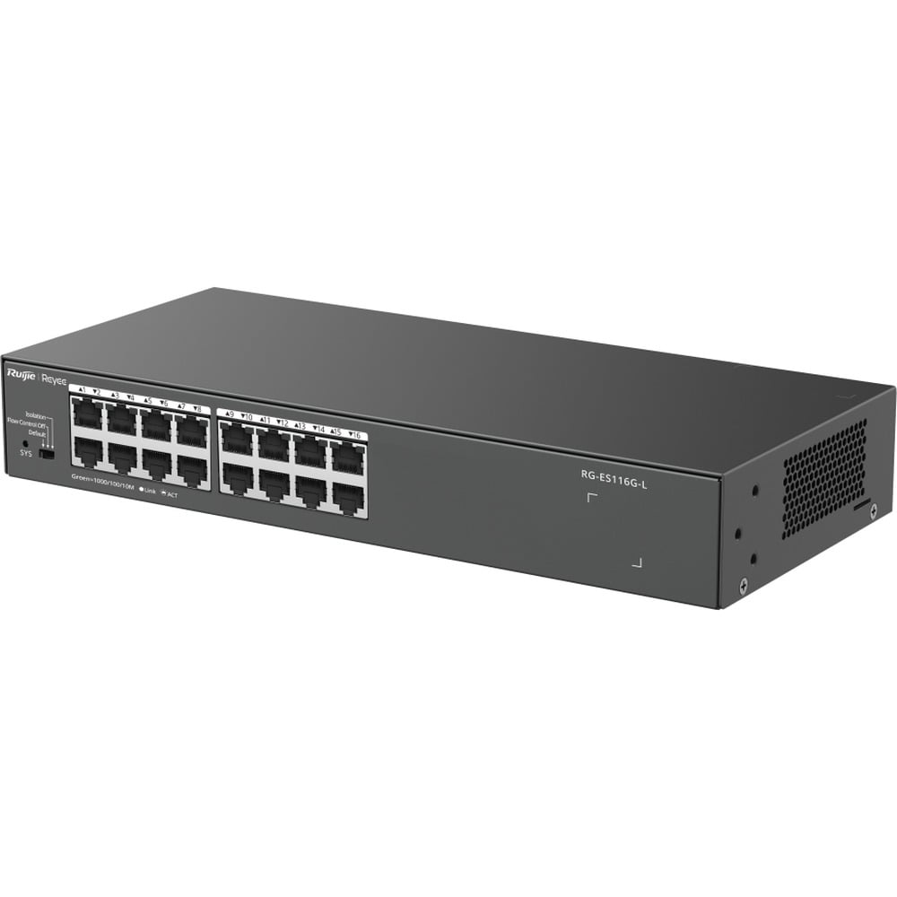 Ruijie Reyee RG-ES116G-L, 16-Port 10/100/1000 Mbps Unmanaged Non-PoE Switch