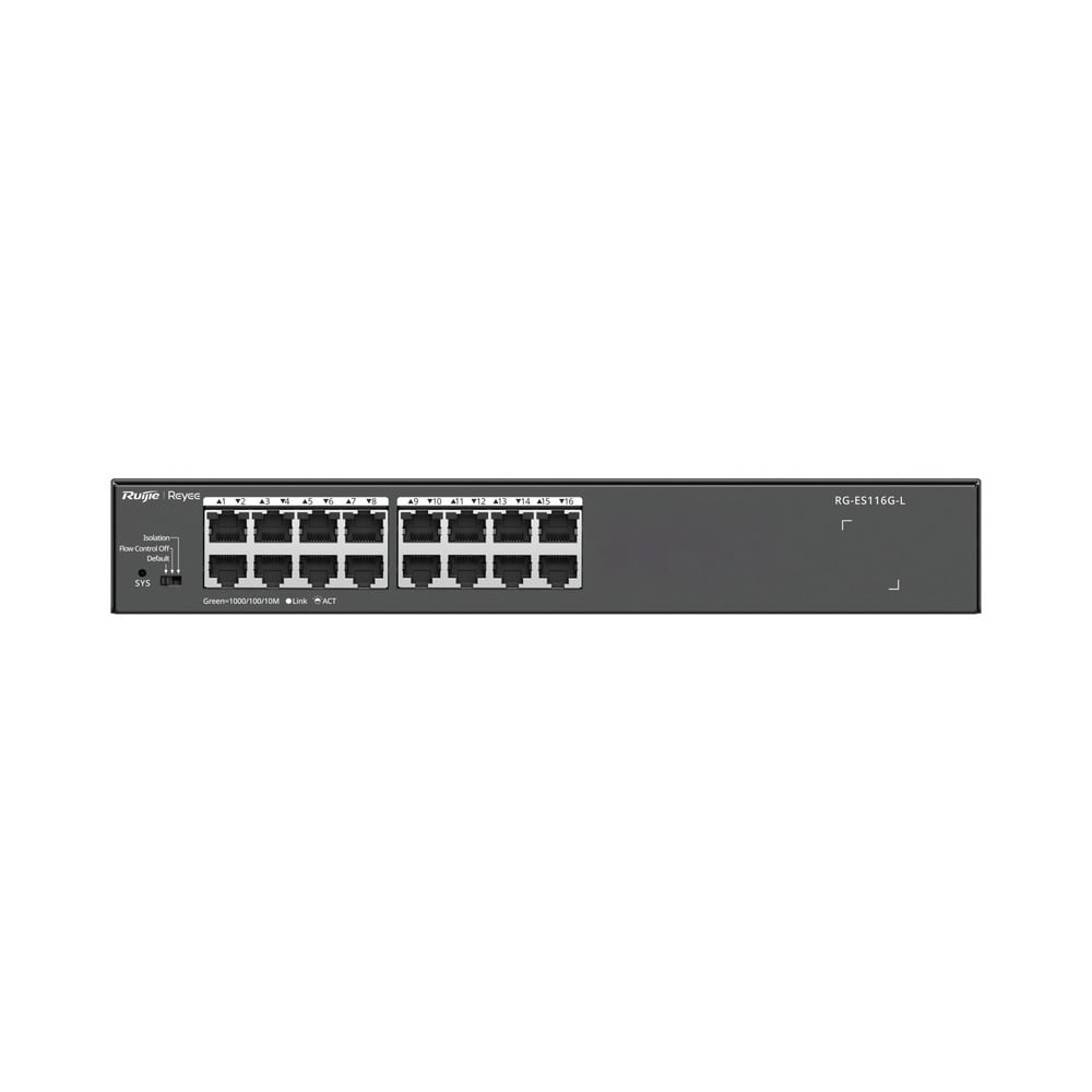Ruijie Reyee RG-ES116G-L, 16-Port 10/100/1000 Mbps Unmanaged Non-PoE Switch