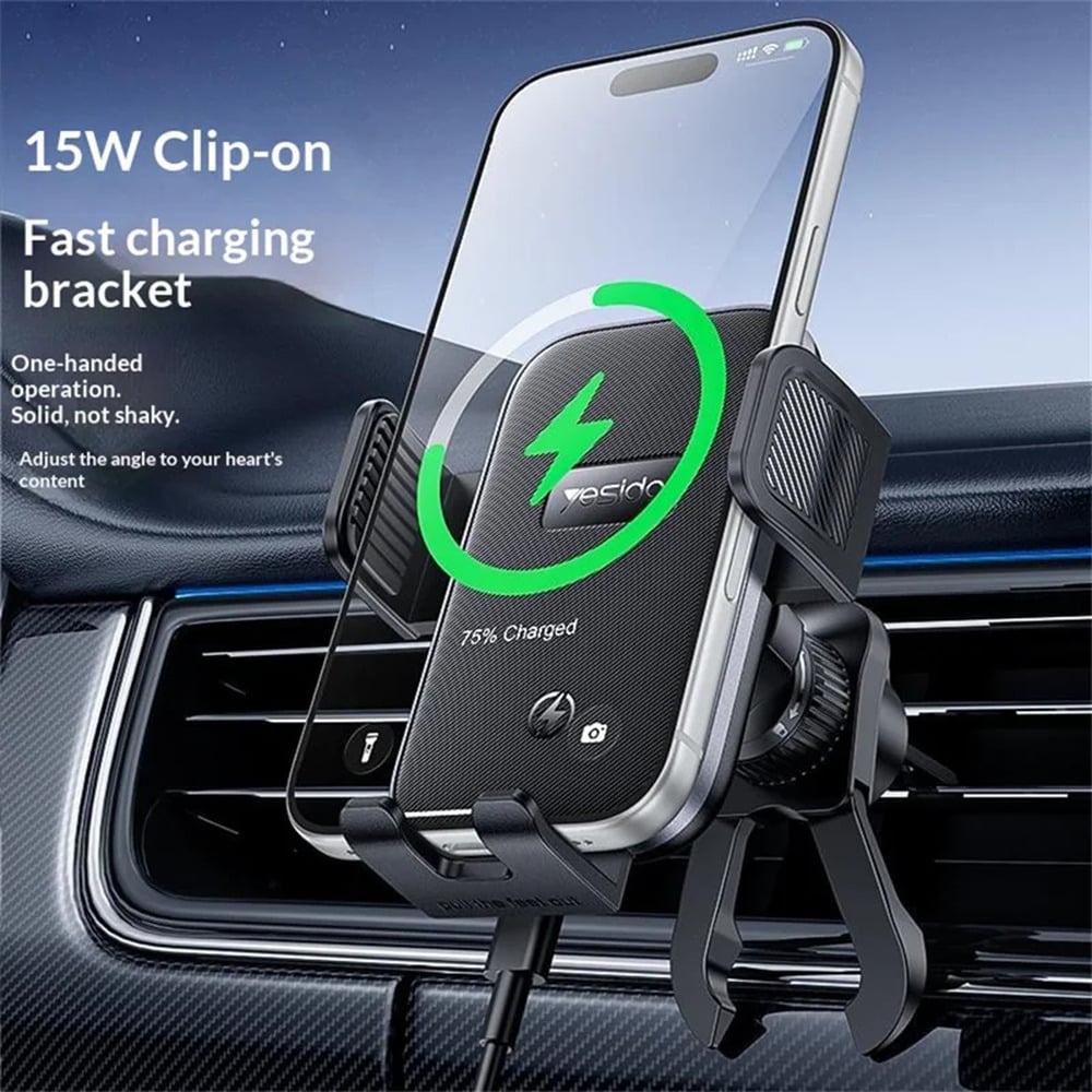 Yesido C318 15W Qi Wireless Car  Phone Holder