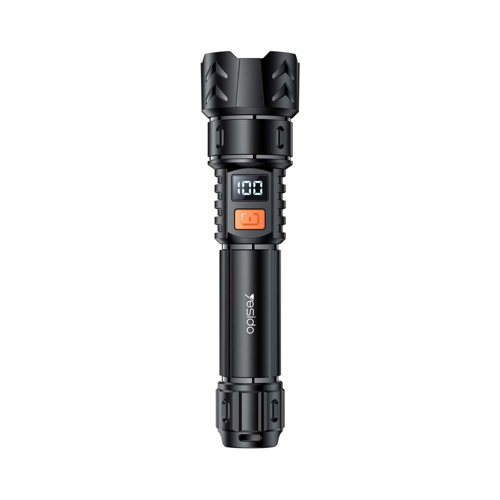 Yesido TC10 4W Telescopic Zoomable Type-C Rechargeable 800mAh LED Flashlight with Battery Level Display and COB Side Light