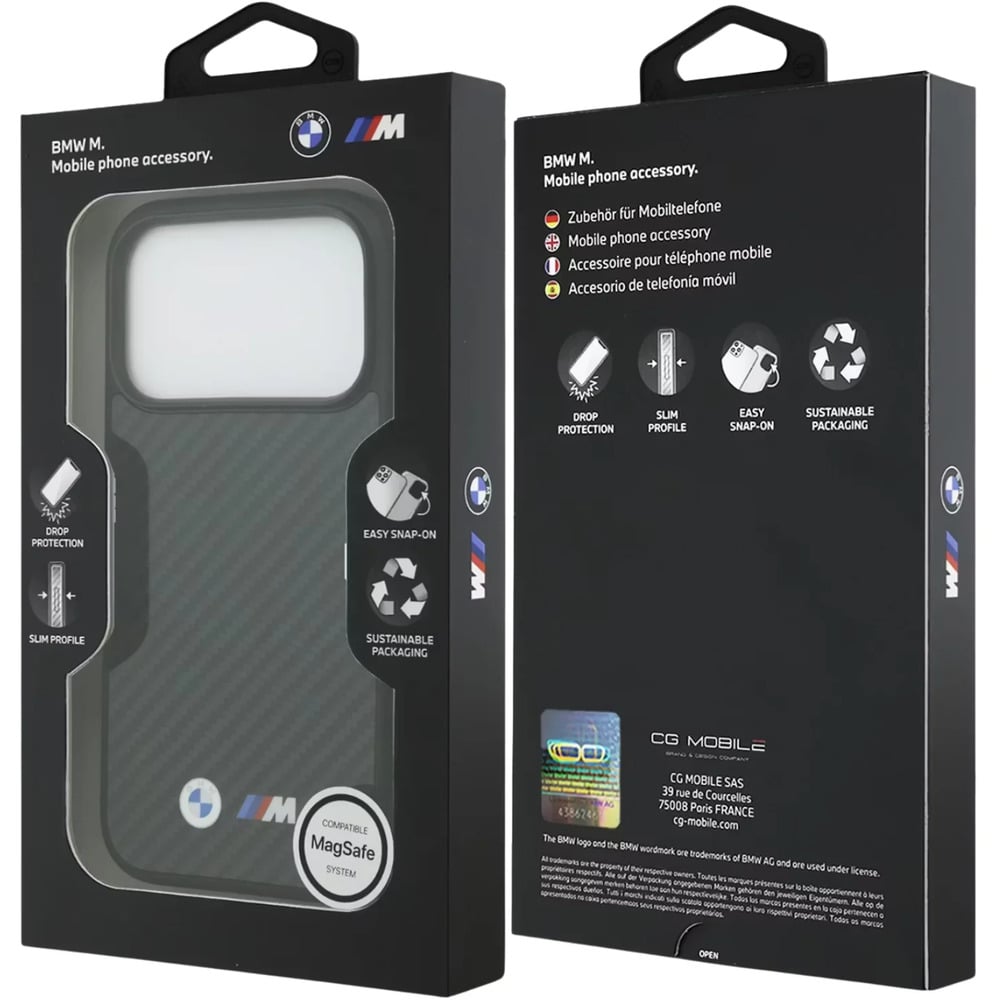 BMW MagSafe Kevlar Case with Metal Logo for 17 Pro