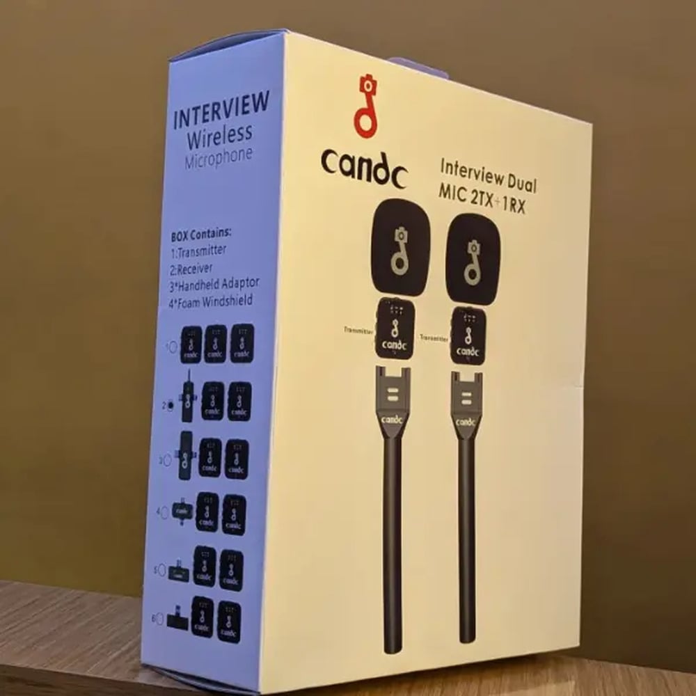 CANDC®️ Professional Interview Mic  Dual Pack 2 x TX — 1RX