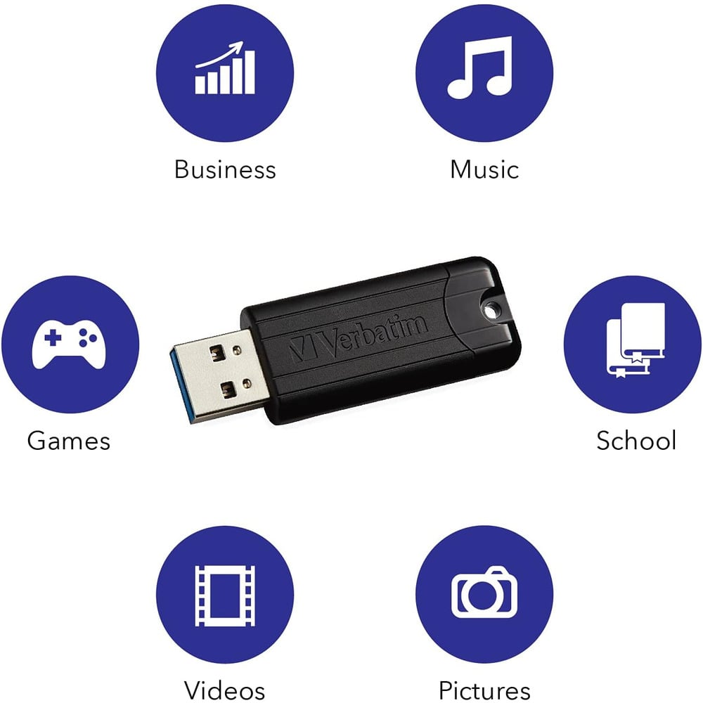 Verbatim 49317 PinStripe 3.2 Gen 1 32GB Flash Drive