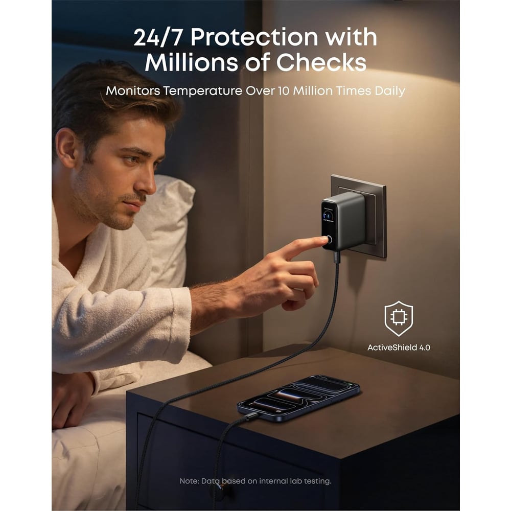 Anker B121BKZ1 3-Port 100W PD Fast Charging GaN USB-C Charger