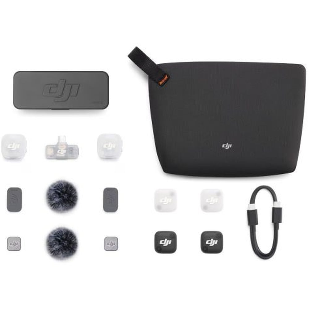 DJI Mic Mini 2, 2-Person Wireless Microphone for Camera &amp; Smartphone (2 TX + 1 Mobile RX + Charging Case)