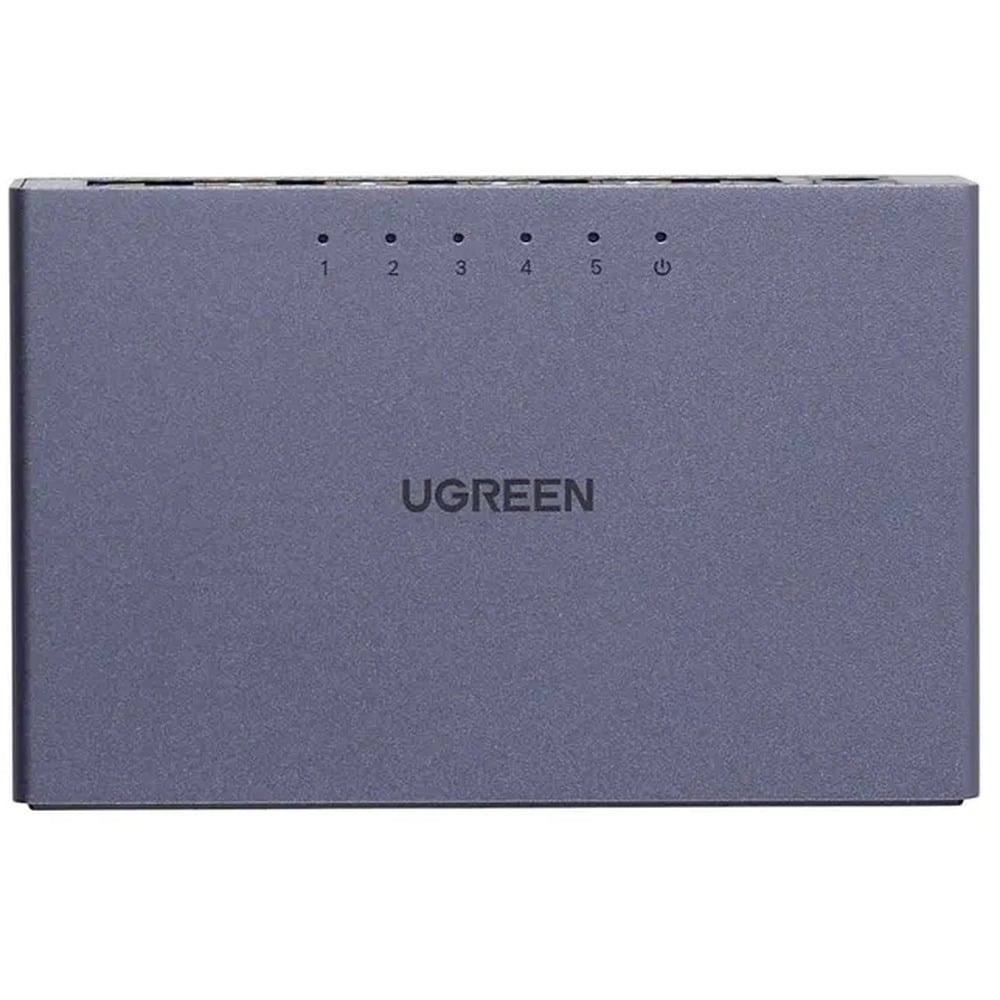 UGREEN 15641EU 5-Port Gigabit Ethernet Switch Aluminum With EU Adapter