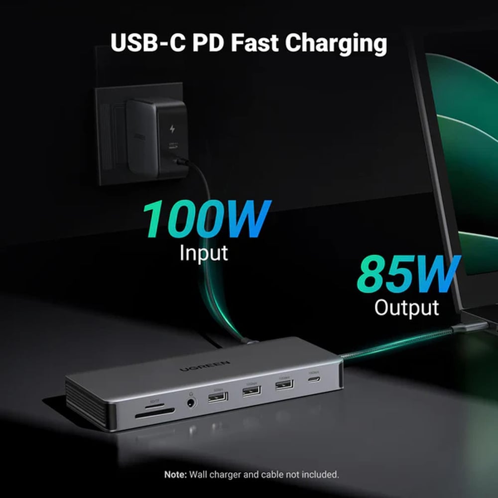 UGREEN 15978 13 in 1 (Type-C to 2xHDMI 4K 60Hz/ 1xDP 4K 60Hz / 4xUSB 10Gbps / 1xType-C 4K 60Hz / 1x Type-c PD 100W 1x RJ45 Gigabit / 1xSD +TF 3.0/1x 3.5mm Jack ) Type-C Multifunction Hub