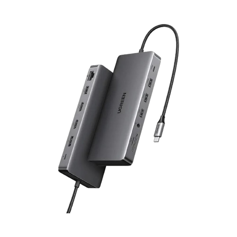 UGREEN 15978 13 in 1 (Type-C to 2xHDMI 4K 60Hz/ 1xDP 4K 60Hz / 4xUSB 10Gbps / 1xType-C 4K 60Hz / 1x Type-c PD 100W 1x RJ45 Gigabit / 1xSD +TF 3.0/1x 3.5mm Jack ) Type-C Multifunction Hub