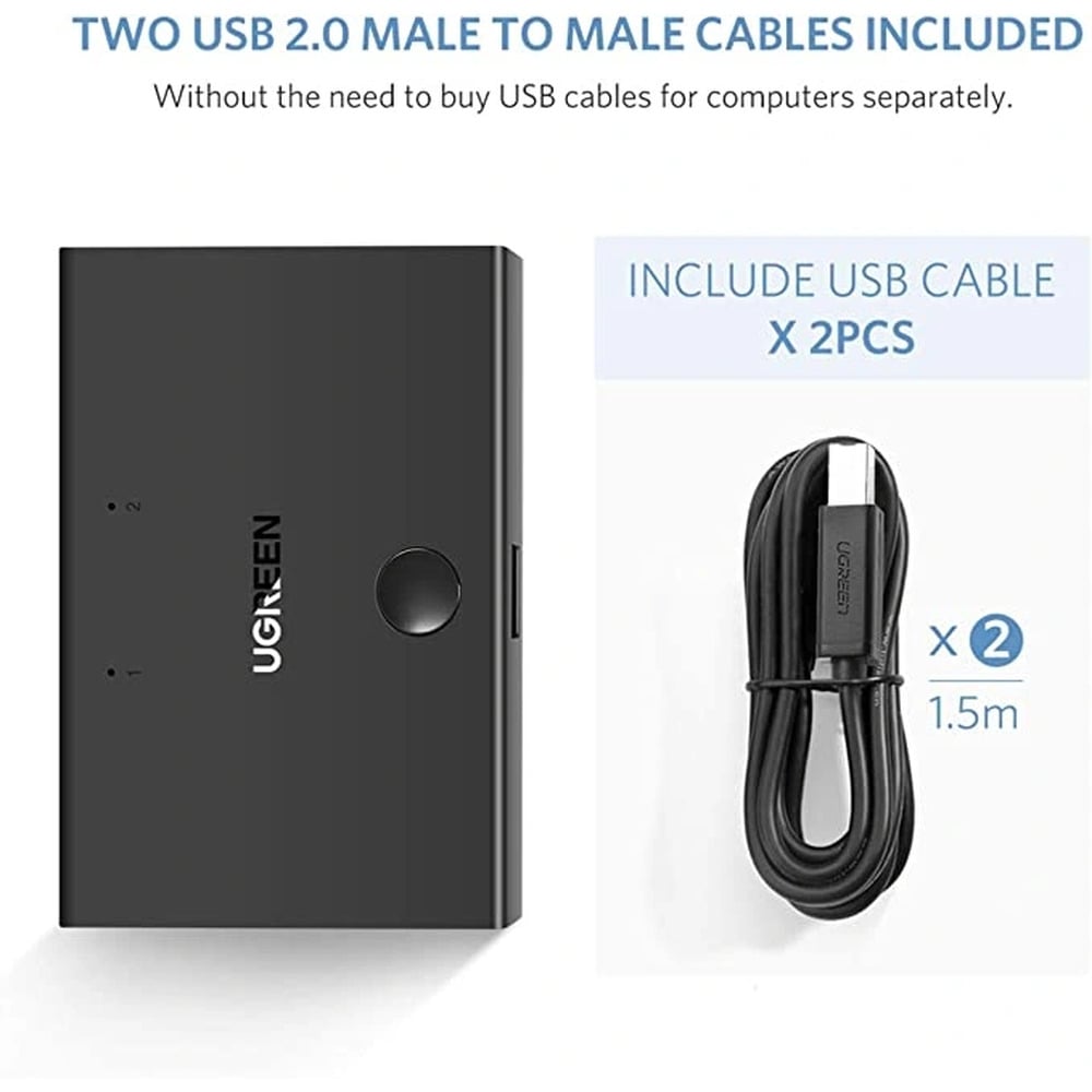 UGREEN 30345 USB 2.0 Sharing Switch 2 in 1 Out