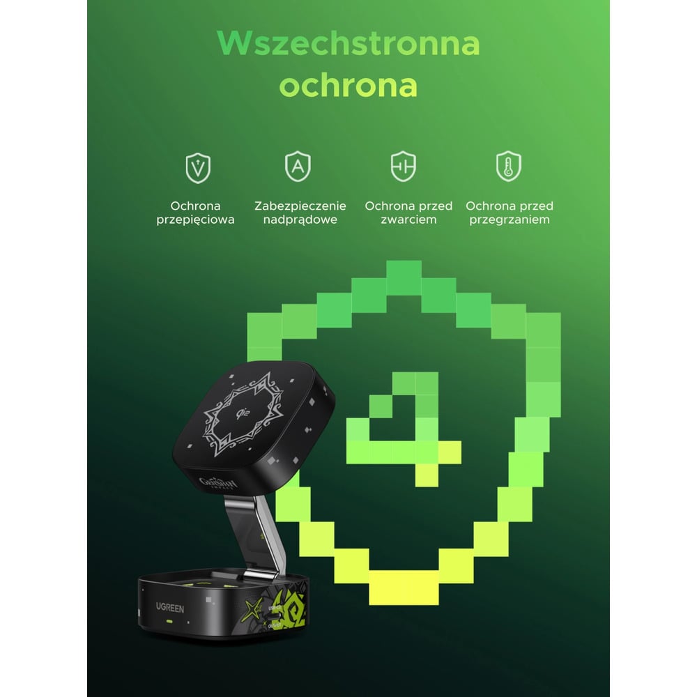 UGREEN 35316GI 25W 2-in-1 Qi2 Genshin Impact Edition Magnetic Wireless Charger
