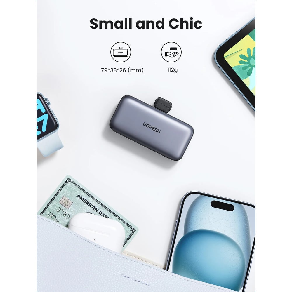 UGREEN 35338 20W 5000mAh Nexode Digital Display Power Bank with Built-in Type-C & Kickstand