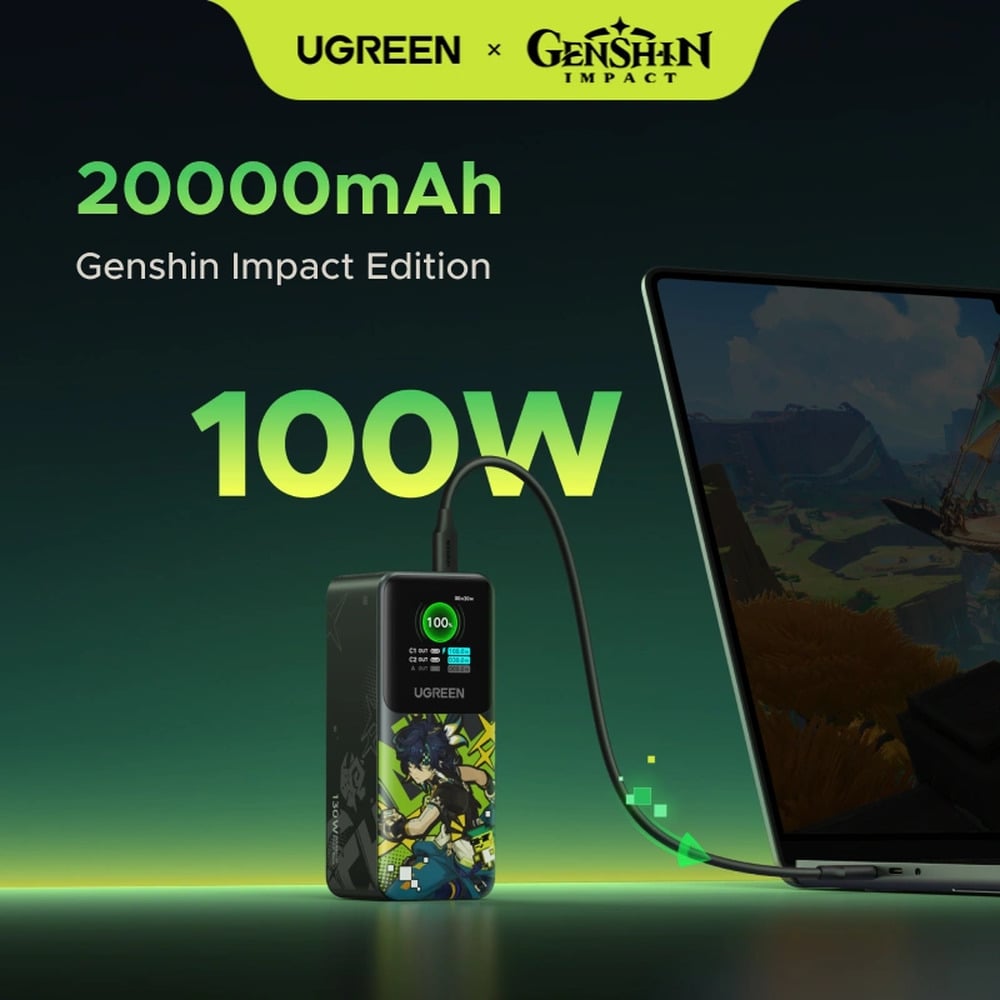 UGREEN 35524GI 20000mAh 130W Genshin Impact Edition Smart Display Fast Charging Power Bank