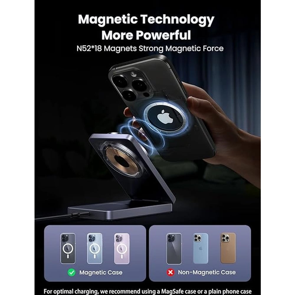 UGREEN 45056 20W 2-in-1 Magnetic Phone &amp; AirPods Wireless Charger