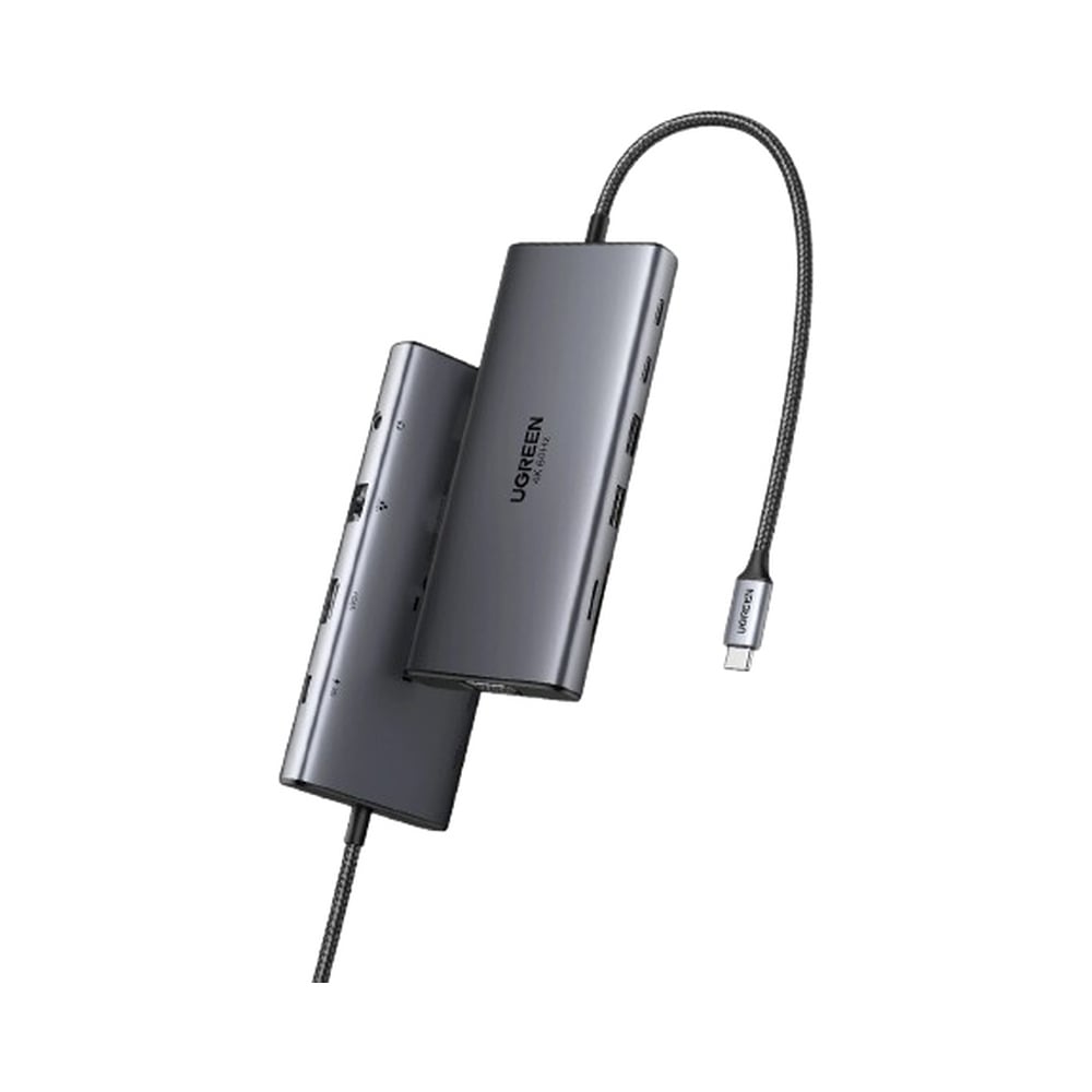 UGREEN 45520 11-in-1 Type-C To HDMI 4k 60Hz/ VGA / Type-C Data /2-USB 3.0 / RJ45 Gigabit / SD/TF / AUX3.5mm/ PD Hub