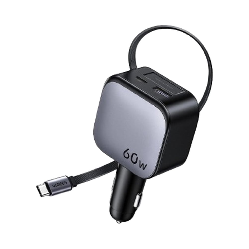 UGREEN 55212B Retractable Car Charger Cable