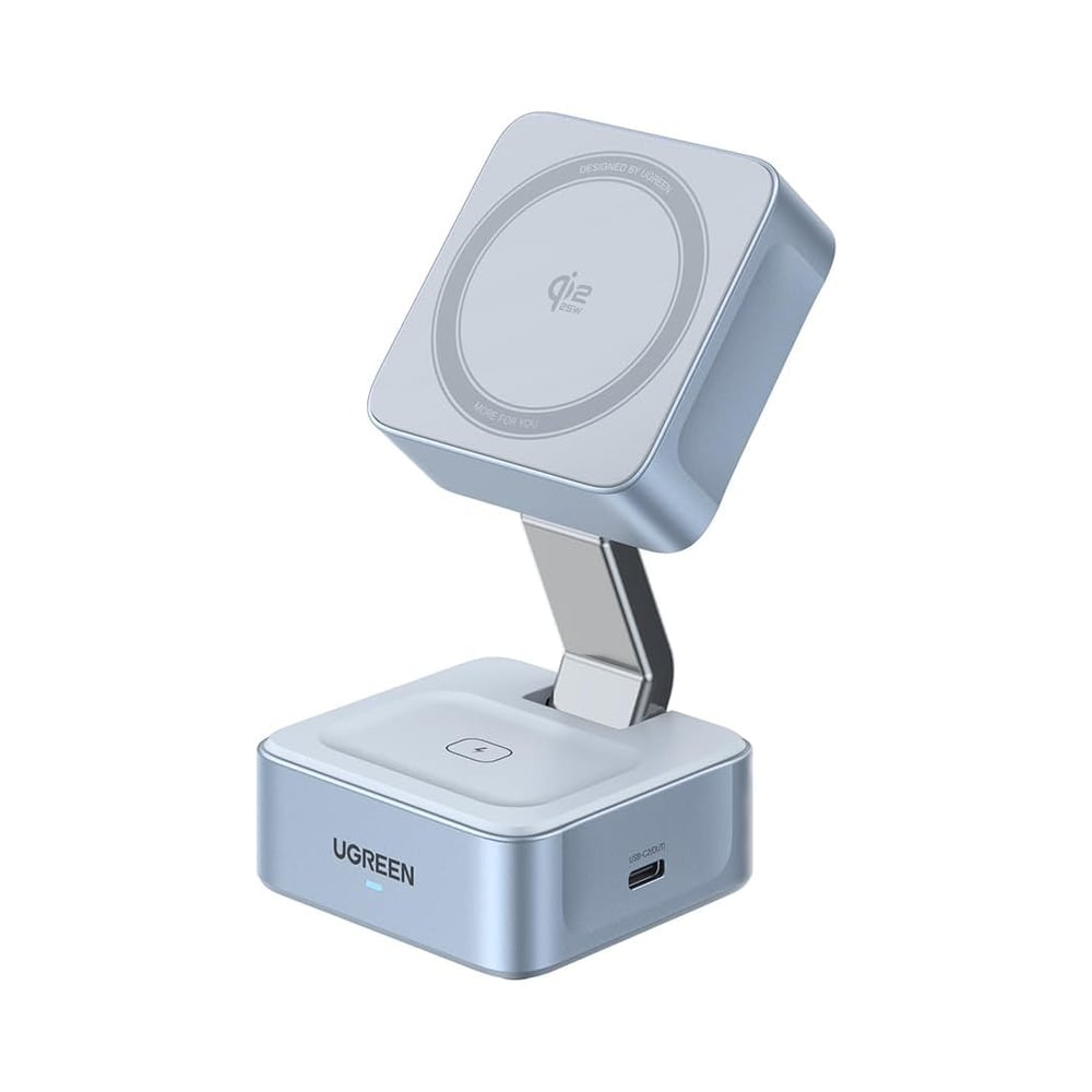 UGREEN 55960B 25W 2-in-1 MagFlow Qi2.2 Certified Magnetic Wireless Charger
