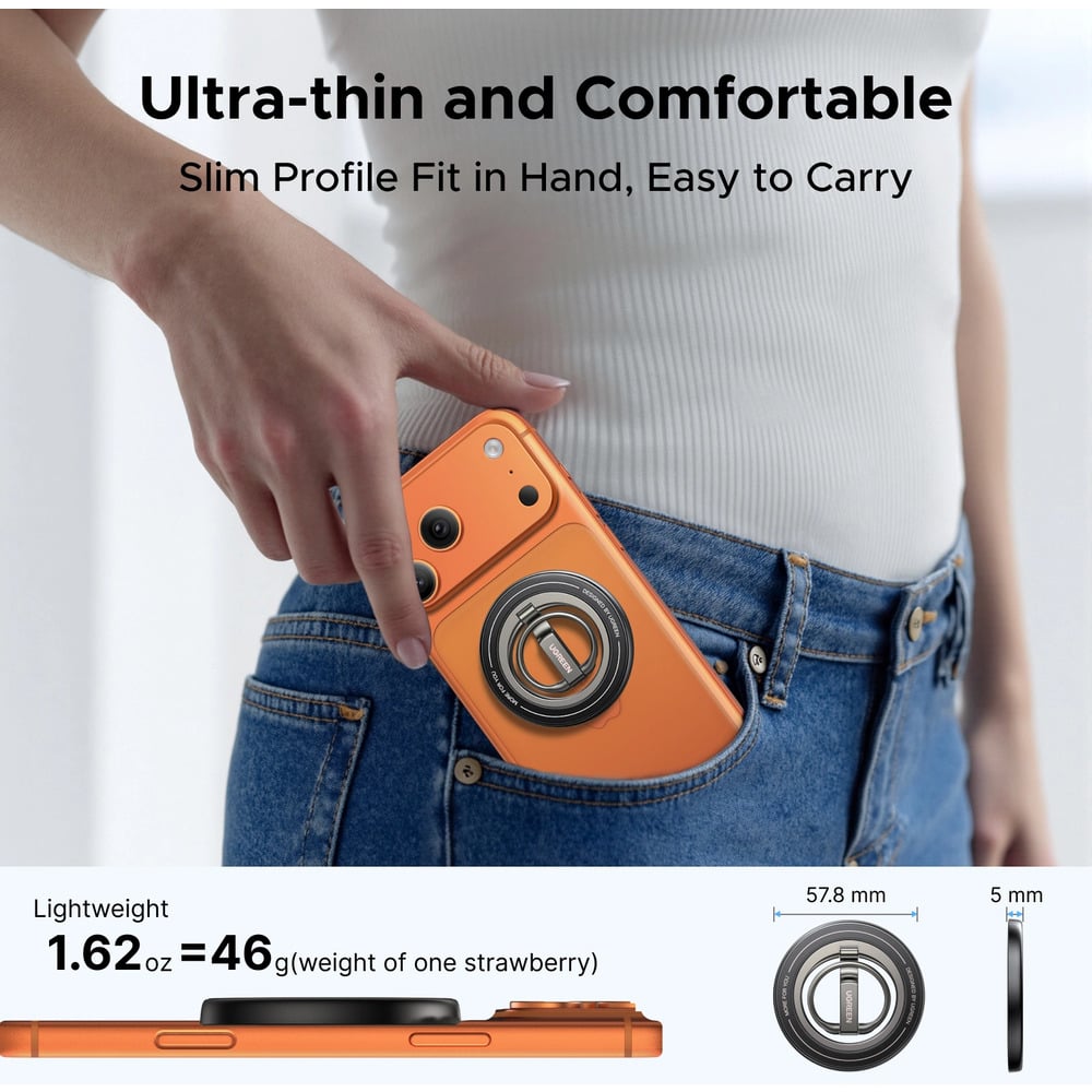 UGREEN 65819 2 In 1 Magnetic Phone Stand &amp; Ring Holder