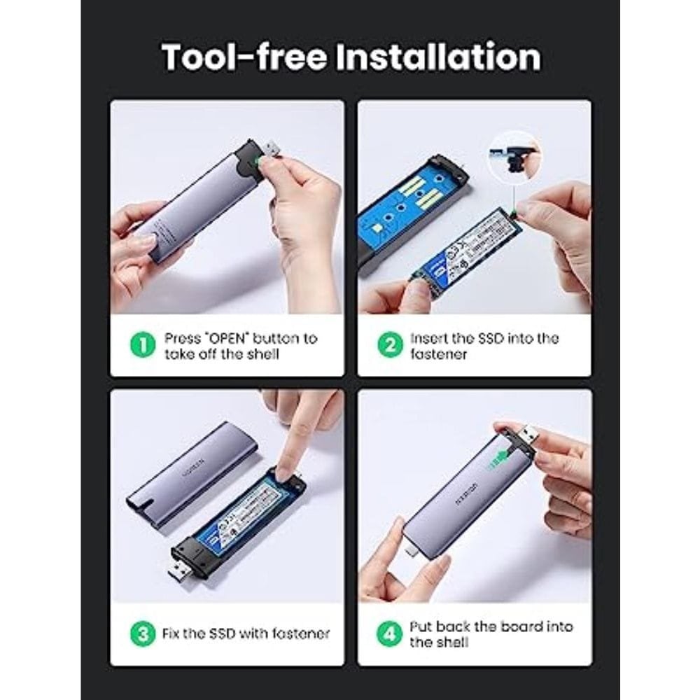 UGREEN 70533 M.2 Enclosure Type-C+USB Port