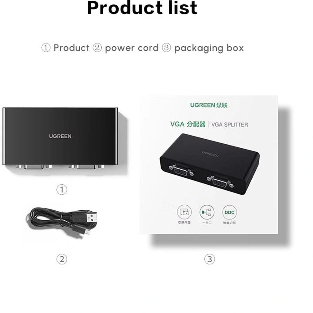 UGREEN 80190 VGA 2Port Splitter
