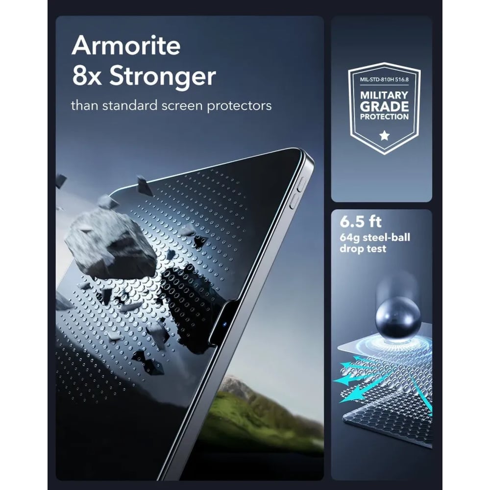 ESR UltraFit Armorite Screen Protector for iPad 11th Gen A16 - 2 Pack