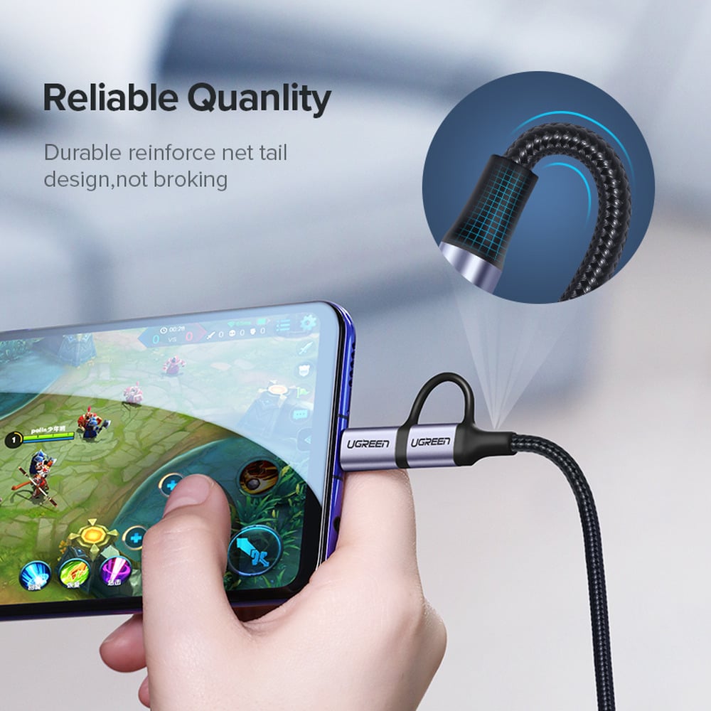 UGREEN 30875 USB to Micro USB + Type-C 1M Cable