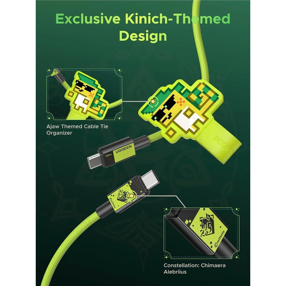 UGREEN 45063GI 100W Genshin Impact Edition 5A Max Type-C to Type-C PD  1M Fast Charging Cable