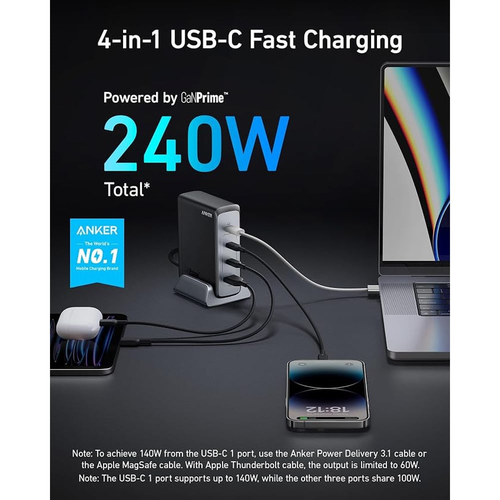 Anker A23421 240W 4-Port GaNPrime Charger