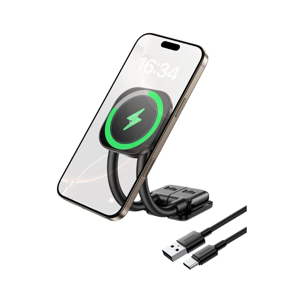 Baseus 15W PrimeTrip C03sPro Bend &amp;  Flip Magnetic Wireless Car Charger Mount Stick-On Type