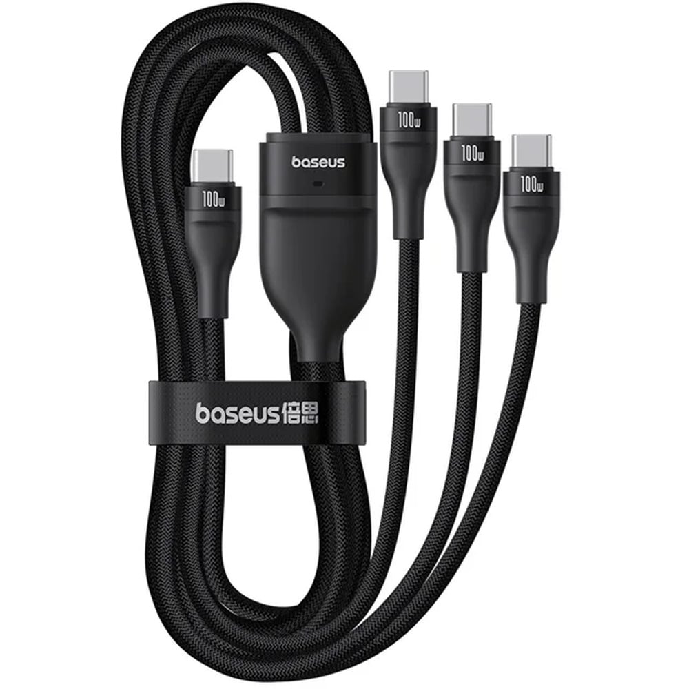 Baseus Flash Series 3 100W One-for-three Type-C to C+C+C Fast Charging 1.5M Cable