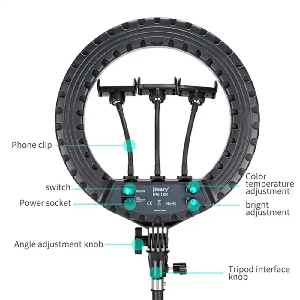 JMARY FM-14R 14 Inch Selfie Ring Light