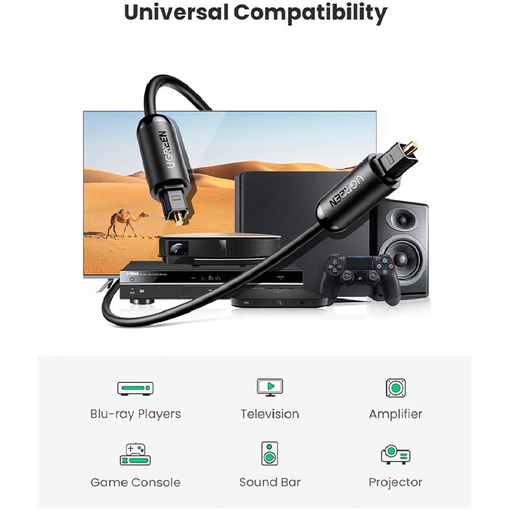 UGREEN 70890 Toslink Optical Audio 1M Cable