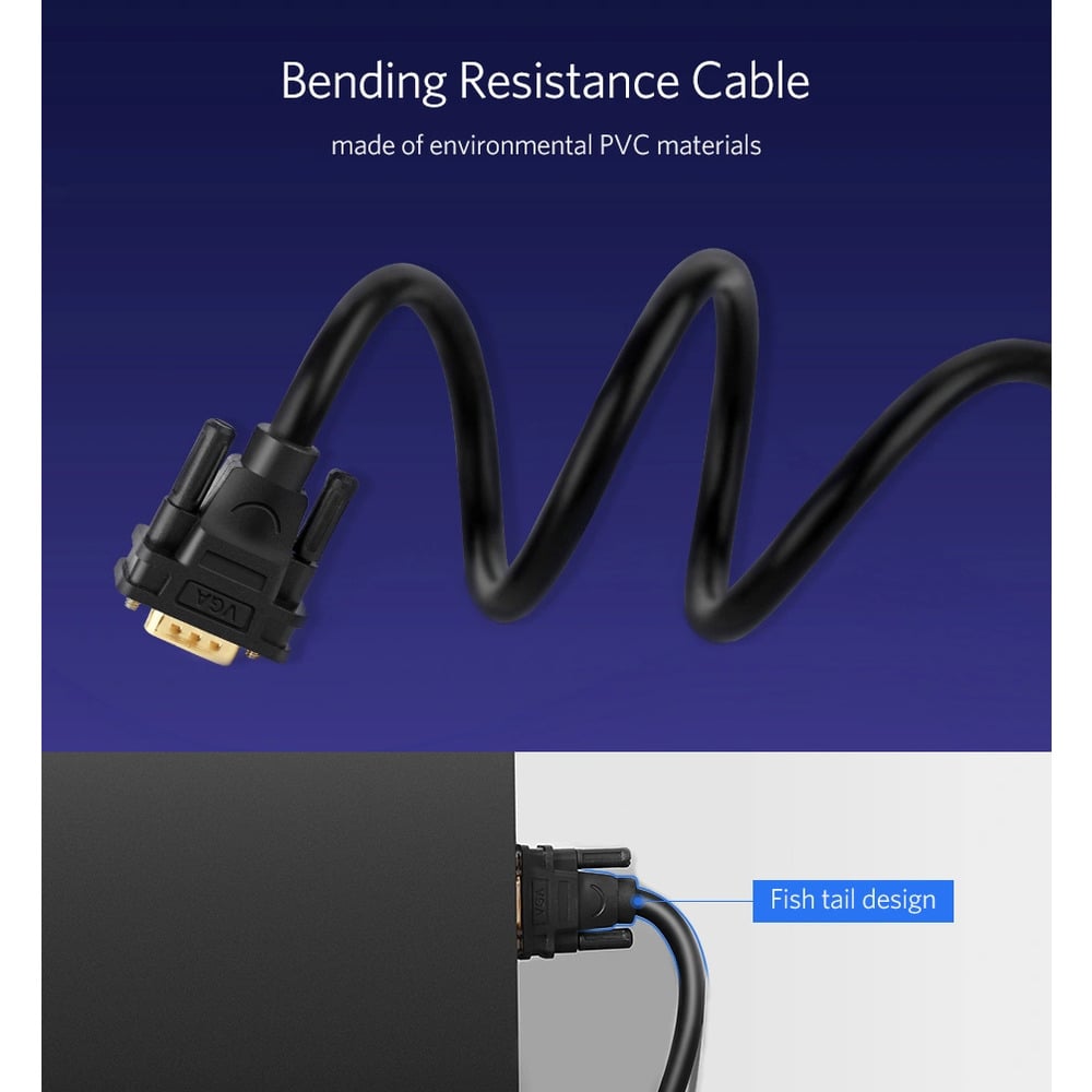 UGREEN 11630 VGA Male to Male 1.5M Cable