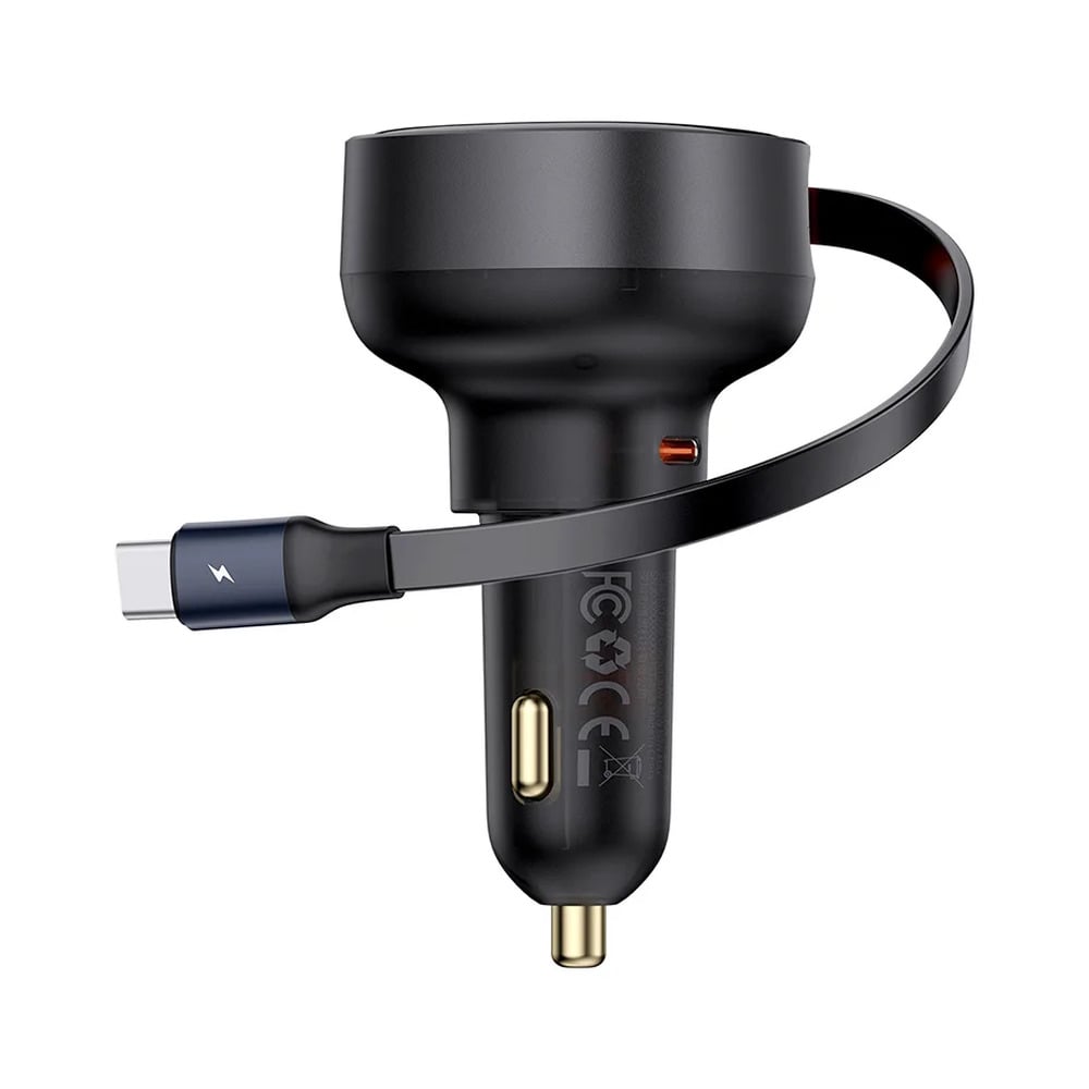 Baseus Enjoyment Pro 60W USB-C+Retractable Type-C Cable Car Charger