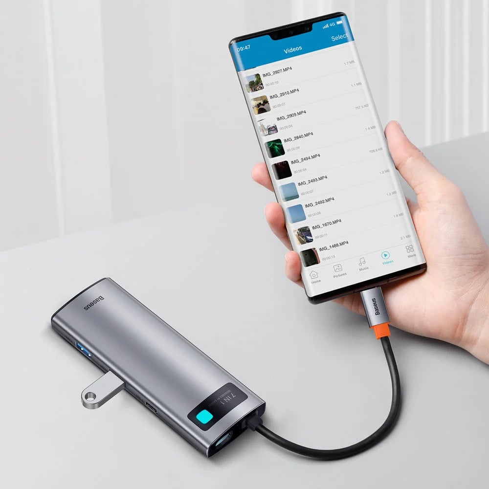 Baseus StarJoy Series 7-in-1 Type-C to USB 3.0*2 / HDMI*1 / SD & TF Card Reader / Type C data Transfer*1 / Type C PD*1 Hub Multifunctional Docking Station