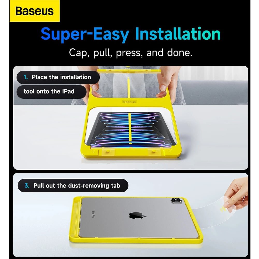 Baseus Crystalline Series HD Tempered-Glass Screen Protector for iPad Pro (2024) 11″