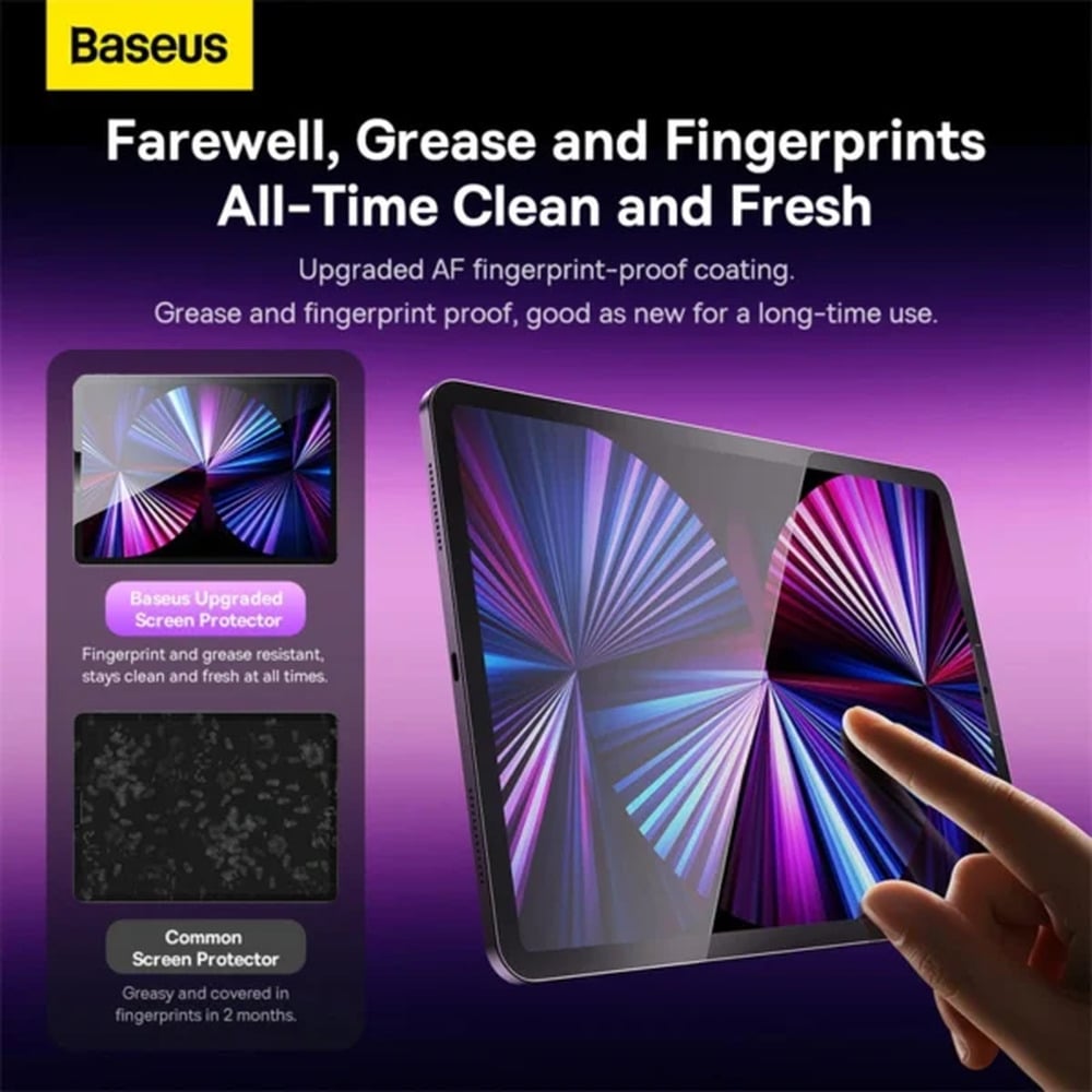 Baseus Crystal Series 0.3mm HD Tempered Glass Screen Protector for 8.3-inch iPad Mini 2021 installation and cleaning kit included