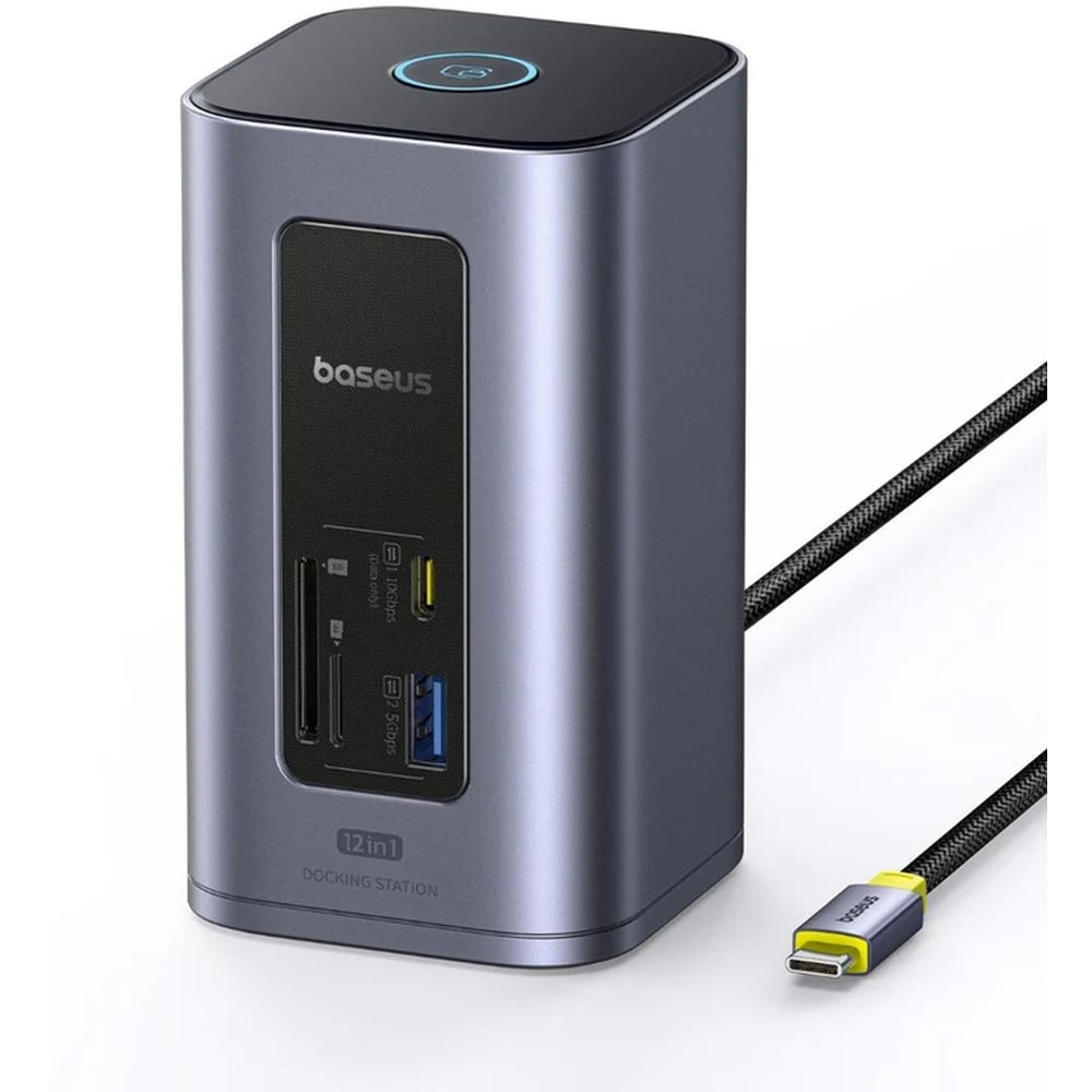 Baseus NU1 Air Spacemate 12-in-1 USB-C to 2*HDMI 4K@60Hz + 2*USB-C (10Gbps) + 2*USB-A (5Gbps) + 2*USB-A (480Mbps) + 1*RJ45+SD/TF 3.0 + 1*USB-C (PD) Docking Station