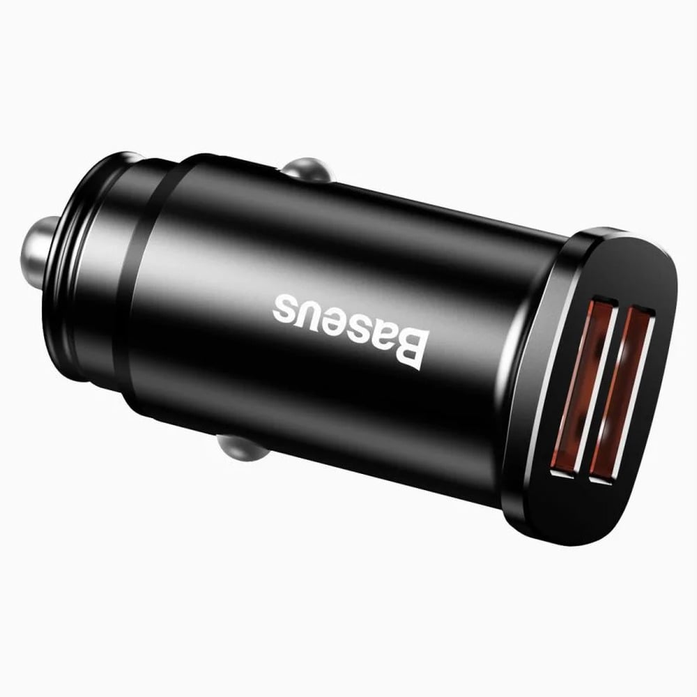 Baseus Square Metal 30W A+A Dual QC3.0 Quick Car Charger