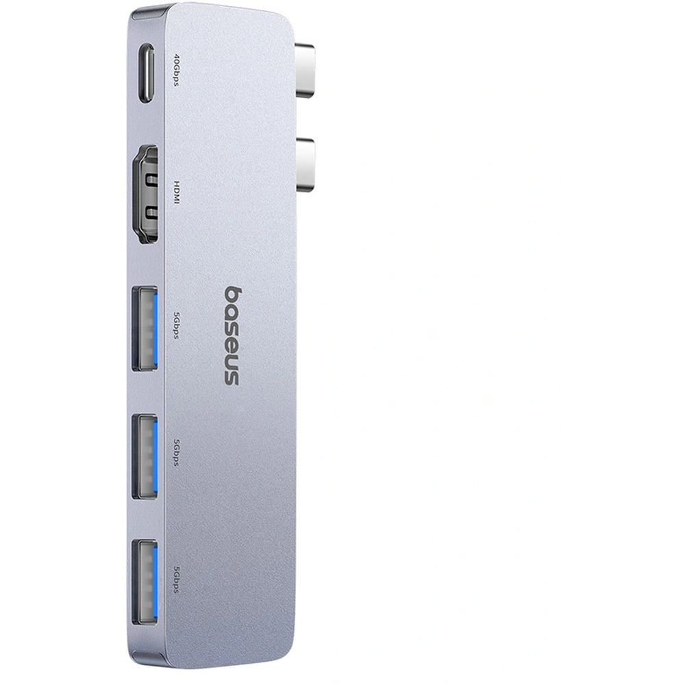 Baseus UltraJoy Series 5-Port Dual Type-C to Type-C 40Gbps*1+HDMI 4K@30Hz*1+USB3.0*3 Hub Adapter