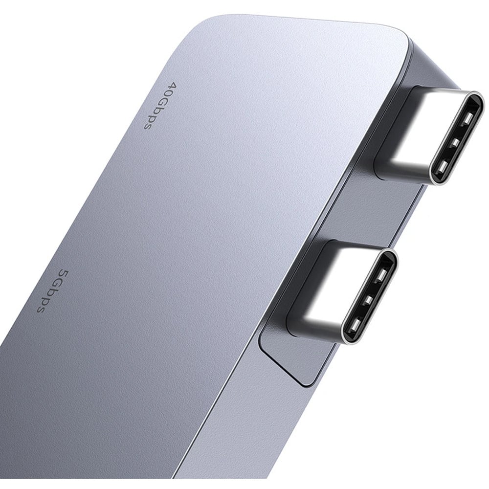 Baseus UltraJoy Series 6-Port Type-C *2 to USB-C 40Gbps*1 + USB3.0*3 + SD/TF3.0*1 Direct Link Hub Adapter