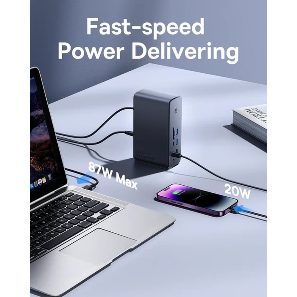 Baseus UnionJoy Pro (US/CA Pin) 17- Port Four-Screen Multifunctional Hub Docking Station
